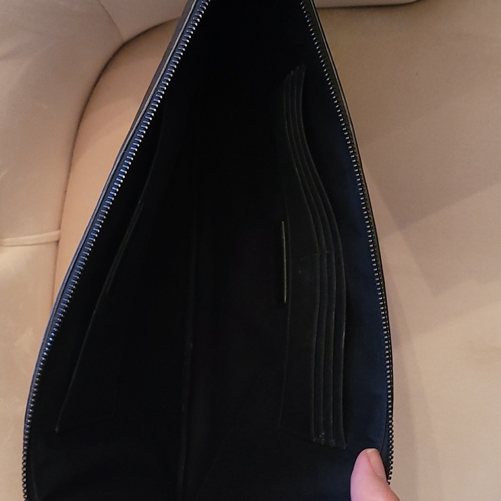 YSL Black on Black Leather Laptop Document case - Picture 7 of 8